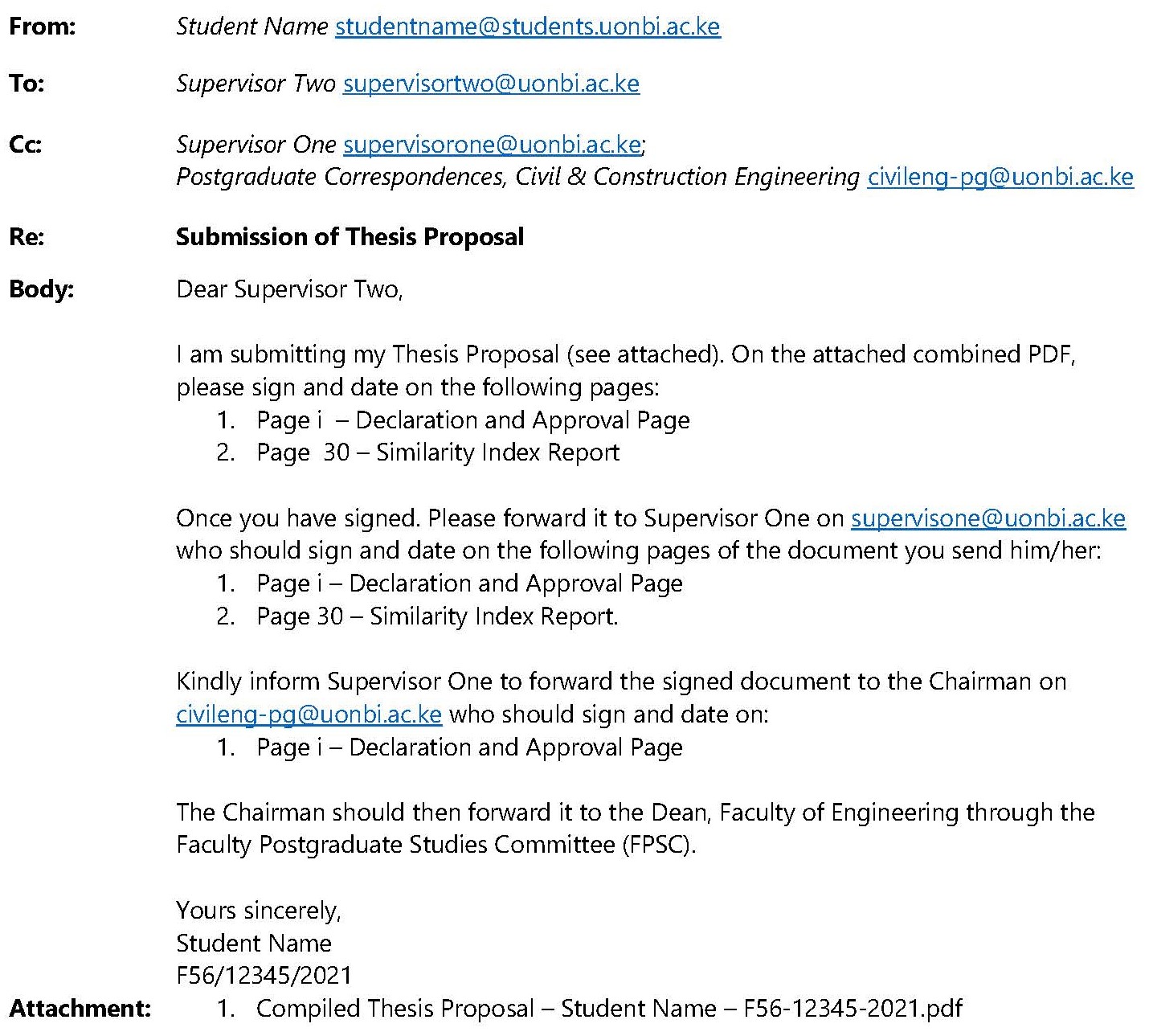 Sample Forwarding Email