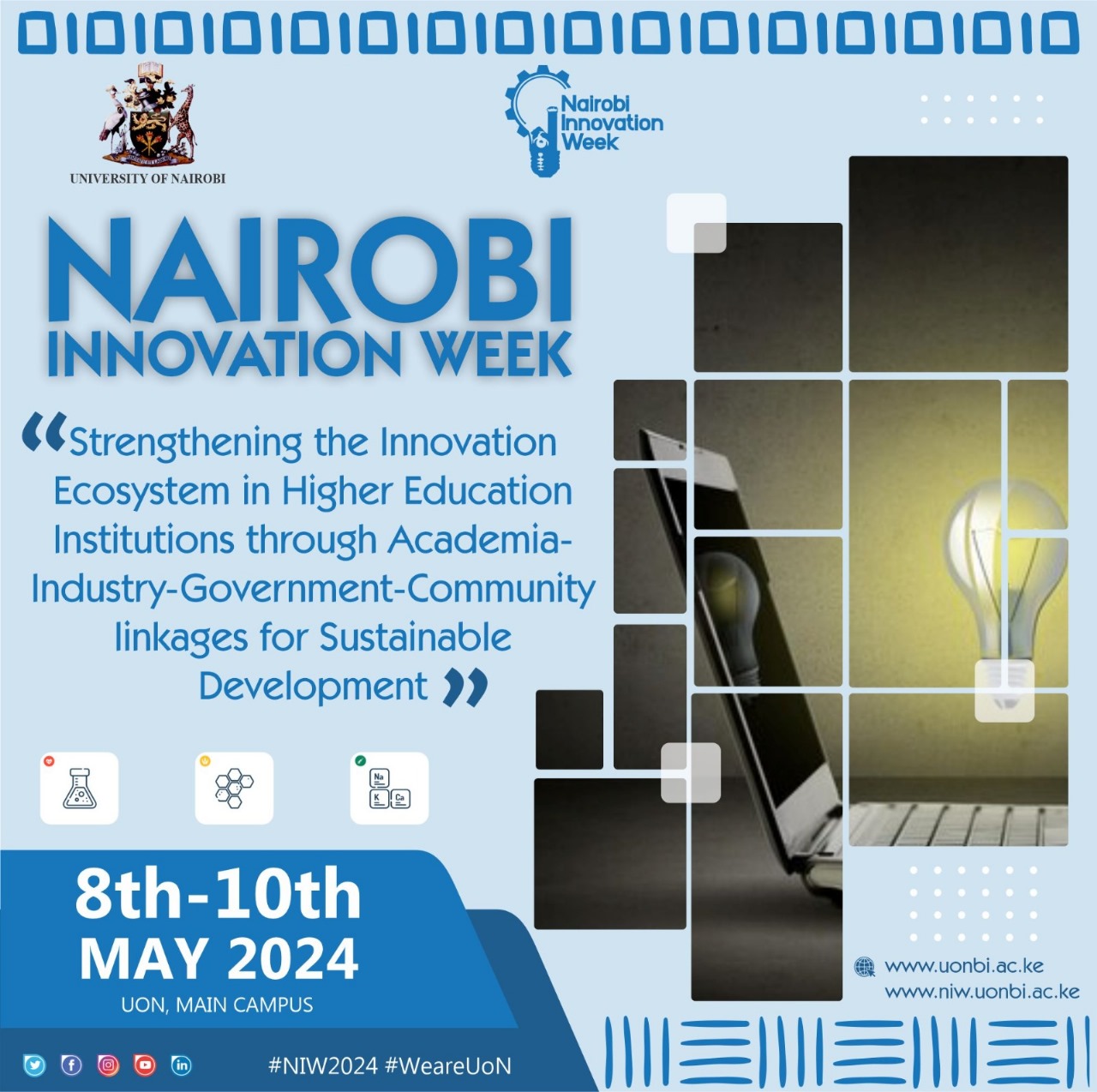 An invitational poster for Nairobi Innovation Week 2024. 
